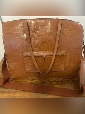 Beis First Edition Genuine Leather Taupe Work Tote